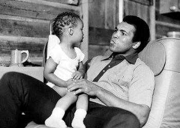 Art Photography Mohammed Ali (Cassius Clay) With his Son Muhammad Ali Jr in Deer Park, Pennsylvania 1973
