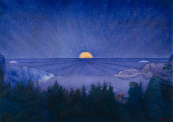 Reprodução do quadro Moon rise, 1919