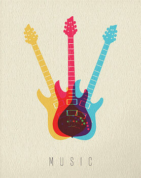 Art Poster Music concept icon electric guitar color design
