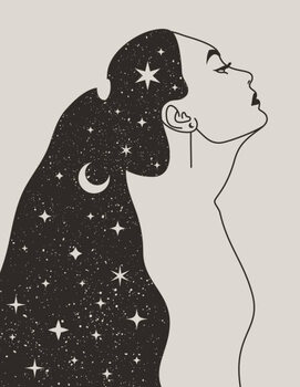 Ilustração Mystical Woman with the Moon and