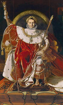 Reprodução do quadro Napoleon I (1769-1821) on the Imperial Throne, 1806