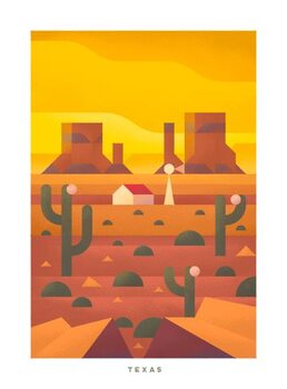 Illustration National parks of the USA and landmarks. Texas.