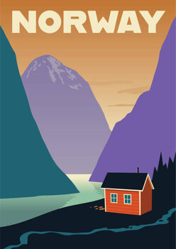 Illustration Norway Travel Poster