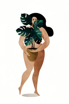 Ilustração Nude With Plant
