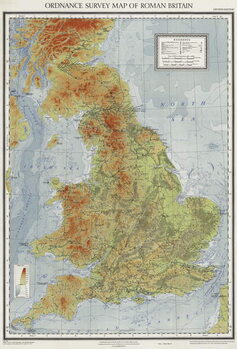Taidejäljennös Ordnance survey map of Roman Britain