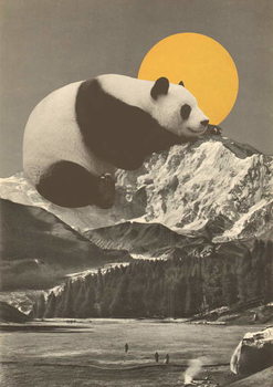 Taidejuliste Panda's Nap into Mountains