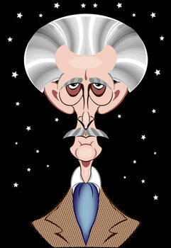 Reprodução do quadro Peter Cushing as Doctor Who- caricature