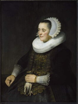 Fine Art Print Portrait of a Dutch bourgeois woman wearing a ruff and a headdress.