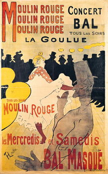 Reprodução do quadro Poster advertising 'La Goulue' at the Moulin Rouge, 1893