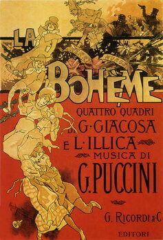 Taidejäljennös Poster by Adolfo Hohenstein for opera La Boheme by Giacomo Puccini, 1895