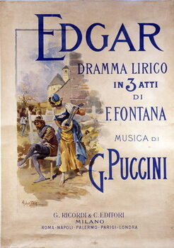 Reprodução do quadro Poster for the opera “Edgar” by composer Giacomo Puccini