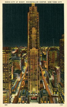 Fine Art Print Radio City at night, Rockefeller Center, New York City, USA