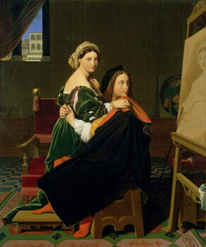 Reprodução do quadro Raphael and the Fornarina, 1814