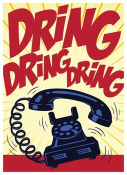Impressão de arte Retro telephone ringing vintage pop art