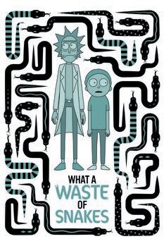 Taidejuliste Rick and Morty - Waste of snakes