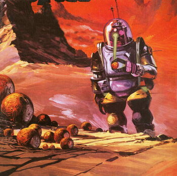 Reprodução do quadro Robots envisaged on the red planet