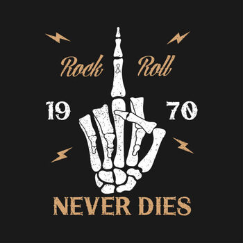 Impressão de arte Rock-n-Roll music grunge typography for t-shirt.