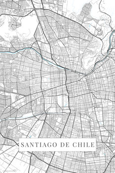 Map Santiago De Chile white