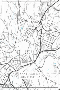 Kartta Santiago de Compostela white