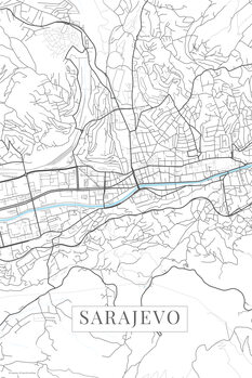 Map Sarajevo white