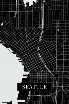Map Seattle black