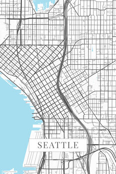 Map Seattle white