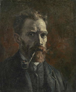 Taidejäljennös Self-portrait with pipe, 1886
