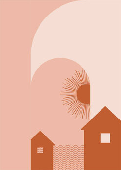 Illustration Simple home shape Flat Boho Geometric