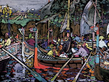 Reprodução do quadro Song of the Volga, 1906