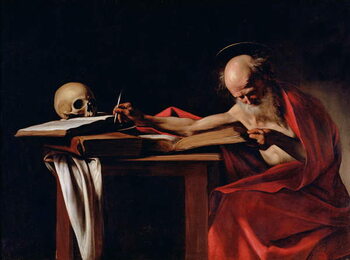 Reprodução do quadro St Jerome Writing, c.1605
