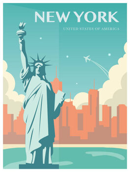 Illustration Statue of Liberty. New York landmark