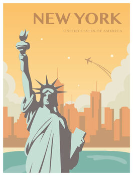 Ilustração Statue of Liberty. World landmark. American