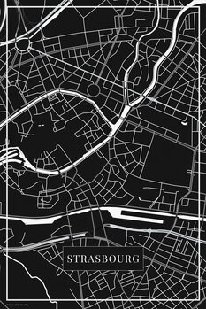Map Strasbourg black