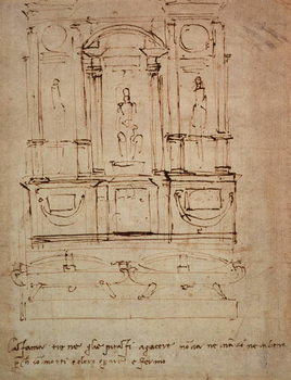 Fine Art Print Study for a double tomb for the Medici Tombs in the New Sacristy