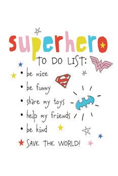 Art Poster Superhero - to do list