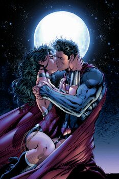 Art Poster Superman and Wonder Woman - Lovers