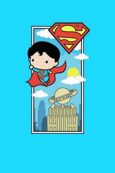 Impressão de arte Superman - Chibi