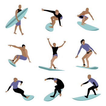 Taidejäljennös Surfers