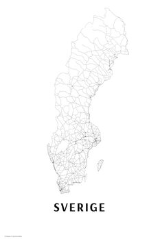 Map Sweden black & white