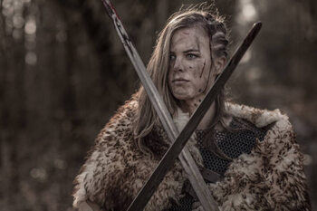 Art Poster Sword wielding viking warrior young blond