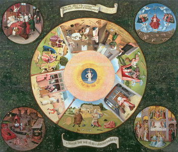 Reprodução do quadro Tabletop of the Seven Deadly Sins and the Four Last Things