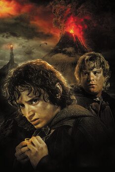 Taidejuliste Taru Sormusten Herrasta  - Sam and Frodo
