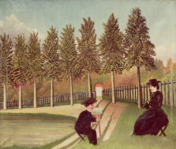Reprodução do quadro The Artist Painting his Wife, 1900-05