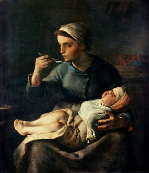 Reprodução do quadro The Baby's Cereal, 1867