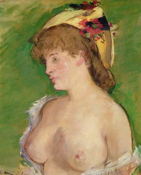 Reprodução do quadro The Blonde with Bare Breasts, 1878