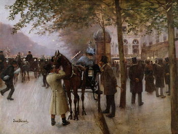 Reprodução do quadro The Boulevards, Evening in Front of the Cafe Napolitain, late 19th century