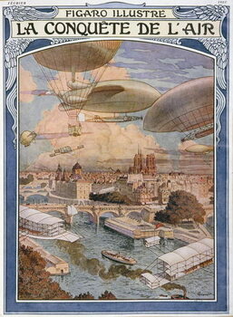 Taidejäljennös The Conquest of Air, cover illustration for 'Figaro Illustre', February 1909