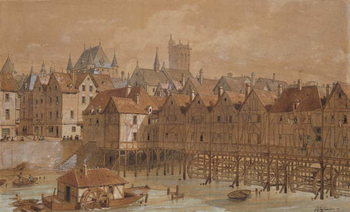 Reprodução do quadro The Grand Chatelet and the Pont aux Meuniers