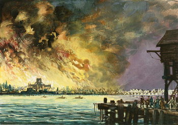 Reprodução do quadro The great fire of London