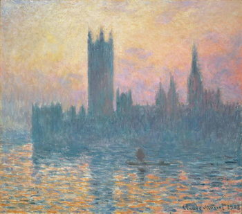 Reprodução do quadro The Houses of Parliament, Sunset, 1903